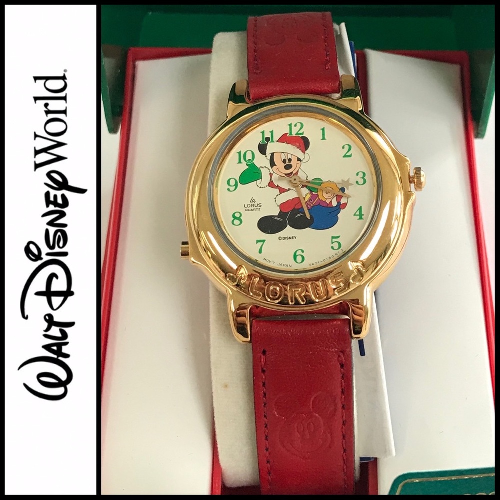 Lorus Vintage Mickey Mouse Melody Christmas Watch Disney